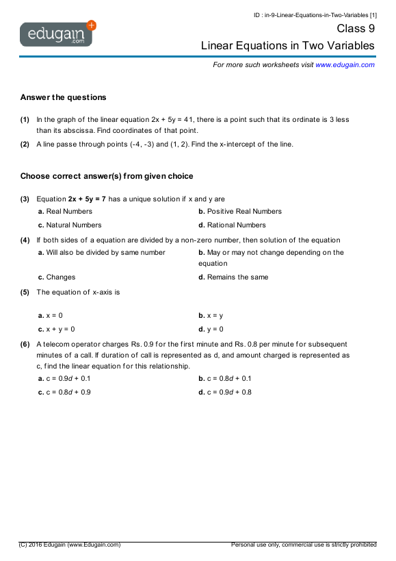 image-result-for-grade-9-math-worksheets-linear-equations-word-problem
